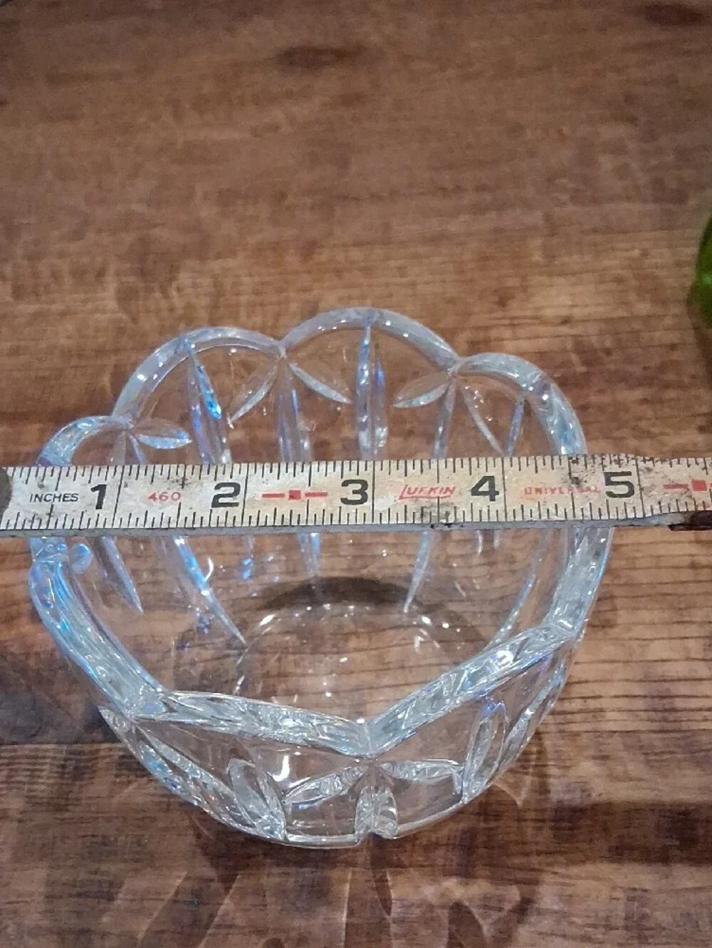 Green Bubble Glass Vase & Small Crystal Bowl — Decorative Home Accent